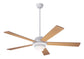 Modern Fan CoSolus Fan, Gloss White Finish, 52"  Maple Blades, 17W LED, Fan Speed and Light Control (2-wire) 52" Ceiling Fan from the Solus collection in Gloss White finish