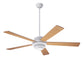 Modern Fan CoSolus Fan, Gloss White Finish, 52"  Maple Blades, No Light, Wall Control with Remote Handset (2-wire) 52" Ceiling Fan from the Solus collection in Gloss White finish