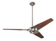 Modern Fan CoTorsion Fan, Bright Nickel Finish, 52"  Mahogany Blades, No Light, Wall Control with Remote Handset (2-wire) 52" Ceiling Fan from the Torsion collection in Bright Nickel finish