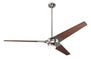 Modern Fan CoTorsion Fan, Bright Nickel Finish, 62"  Mahogany Blades, 17W LED, Fan Speed and Light Control (2-wire) 62" Ceiling Fan from the Torsion collection in Bright Nickel finish