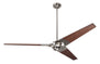 Modern Fan CoTorsion Fan, Bright Nickel Finish, 62"  Mahogany Blades, No Light, Fan Speed Control 62" Ceiling Fan from the Torsion collection in Bright Nickel finish