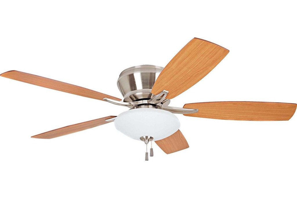 Ellington ATM52BNK5C 52" Atmos in Brushed Polished Nickel with Golden Maple Blades Indoor Rated Ceiling Fan