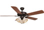 Ellington BLD52ABZ5C3 52" Builder Deluxe in Aged Bronze with Reversible Dark Oak and Mahogany Blades Indoor Rated Ceiling Fan