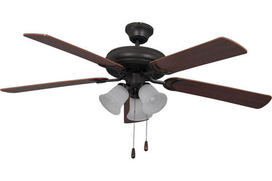 Ellington DCF52FBZ5C3 52" Decorators Choice in Bronze with Reversible Dark Oak and Mahogany Blades Indoor Rated Ceiling Fan