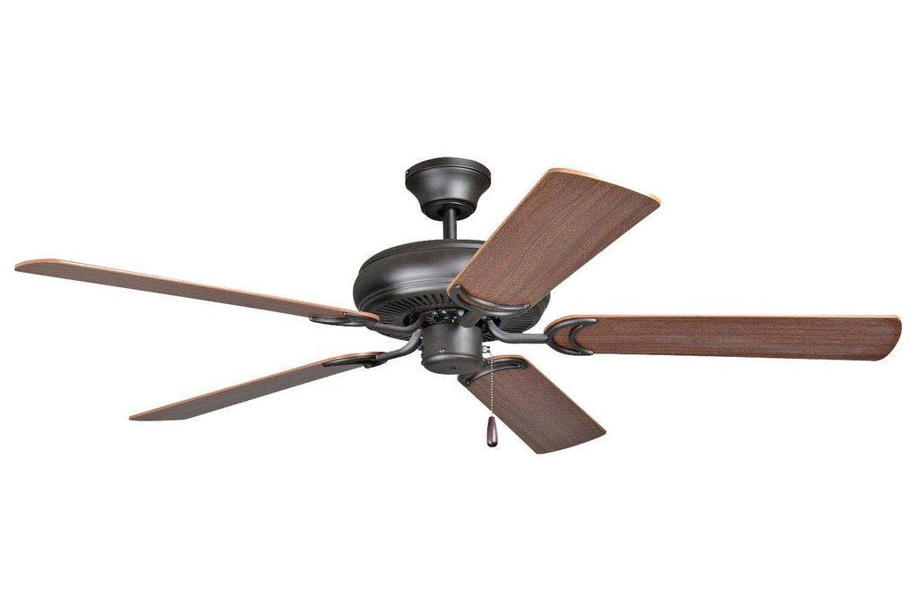 Ellington DCF52FBZ5 52" Decorators Choice in French Bronze with Reversible Dark Oak and Mahogany Blades Indoor Rated Ceiling Fan