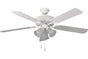 Ellington DCF52MWW5C3 52" Decorators Choice in Matte White with Matte White Blades Indoor Rated Ceiling Fan