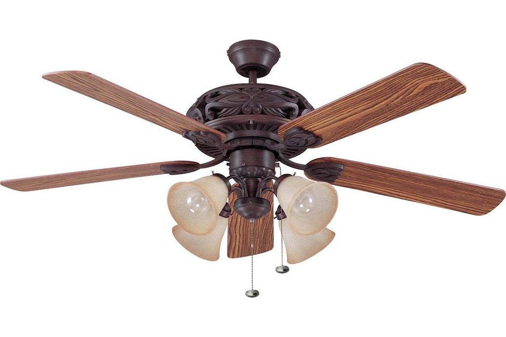 Ellington GD52ABZ5C 52" Grandeur in Aged Bronze with Reversible Dark Oak and Mahogany Blades Indoor Rated Ceiling Fan