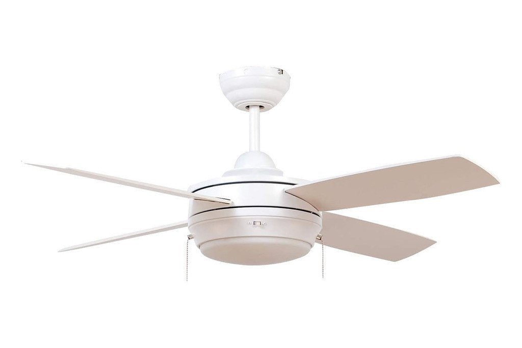 Ellington LAV44MWW4LK 44" Laval in Matte White with Matte White Blades Indoor Rated Ceiling Fan