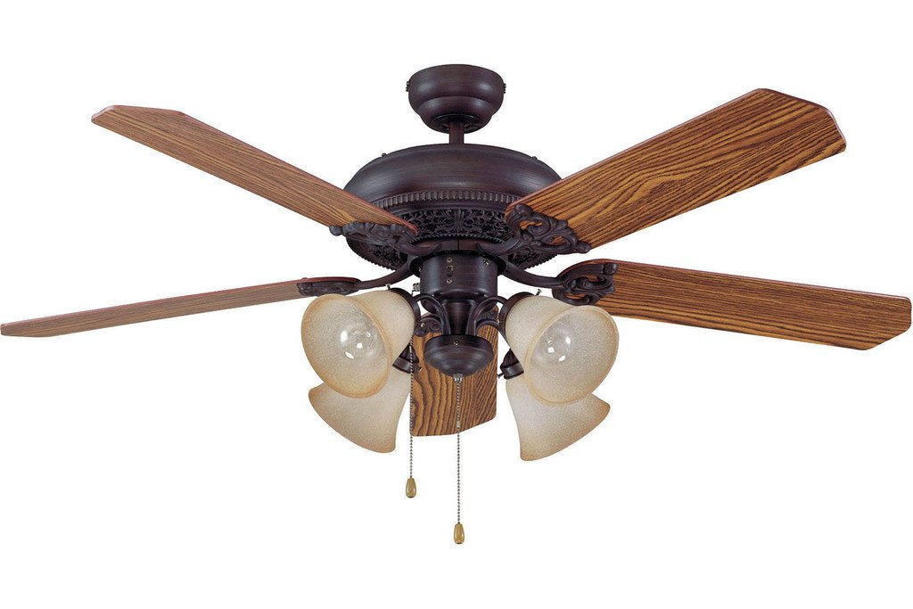 Ellington MAN52ABZ5C4 52" Manor in Aged Bronze with Reversible Ash and Mahogany Blades Indoor Rated Ceiling Fan