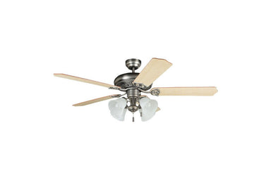 Ellington MAN52AN5C4 52" Manor in Antique Nickel with Reversible Ash and Mahogany Blades Indoor Rated Ceiling Fan