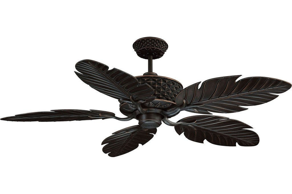 Ellington PAP52ABZ5RCDI 52" Pineapple in Aged Bronze with Aged Bronze Palm Leaf Blades Damp Rated Outdoor Ceiling Fan