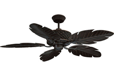 Ellington PAP52ABZ5RCDI 52" Pineapple in Aged Bronze with Aged Bronze Palm Leaf Blades Damp Rated Outdoor Ceiling Fan