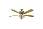 Ellington PD52BP5C4 52" Piedmont in Brushed Pewter with Reversible Ash and White Blades Indoor Rated Ceiling Fan