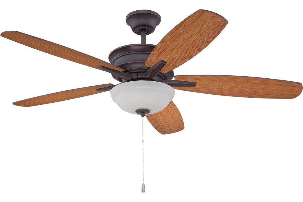 Ellington PNB52OBG5 52" Penbrooke in Oiled Bronze Gilded with Teak Blades Indoor Rated Ceiling Fan