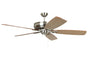 Ellington SUA62BNK5 62" Supreme Air in Brushed Nickel with Walnut Blades Indoor Rated Ceiling Fan