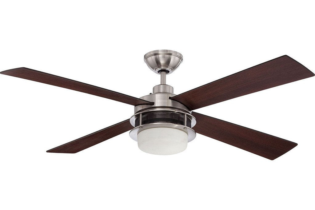 Ellington UBR52BNK4 52" Urban Breeze in Brushed Polished Nickel with Reversible Dark Walnut and Flat Black Blades Indoor Rated Ceiling Fan