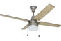 Ellington UBW48BC4C1 48" Wakefield in Brushed Chrome with Reversible Ash and Wenge Wood Blades Indoor Rated Ceiling Fan