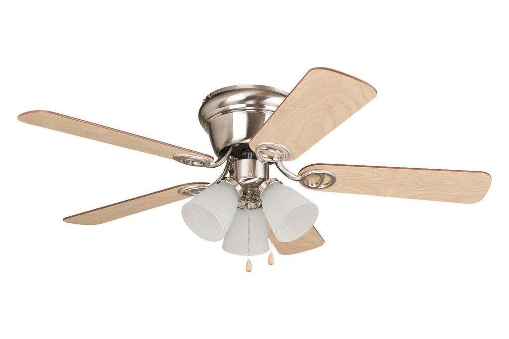 Ellington WC42BNK5C3F 42" Wyman in Brushed Nickel with Reversible Ash and Walnut Blades Indoor Rated Ceiling Fan