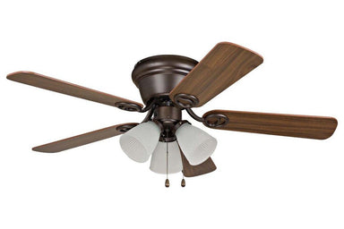 Ellington WC42ORB5C3F 42" Wyman in Oil Rubbed Bronze with Reversible Classic Walnut and Walnut Blades Indoor Rated Ceiling Fan