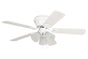 Ellington WC42WW5C3F 42" Wyman in White with Reversible White and Whitewash Blades Indoor Rated Ceiling Fan