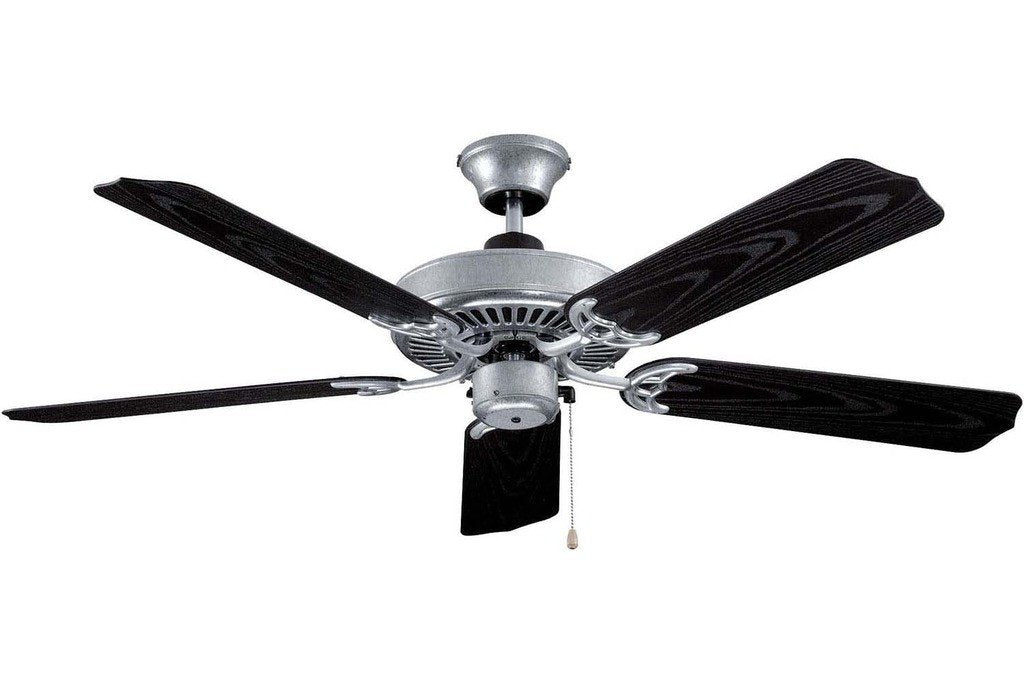 Ellington WOD52GV5X 52" All Weather in Galvanized Steel with Black Blades Wet Rated Outdoor Ceiling Fan