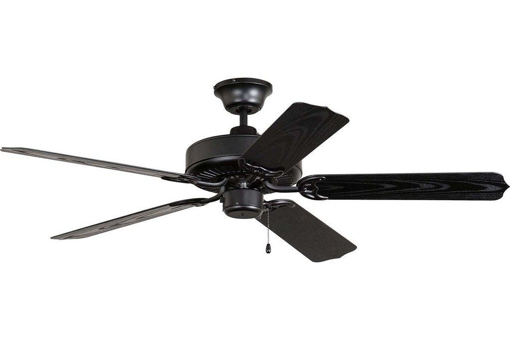 Ellington WOD52MBK5P 52" Cove Harbor in Matte Black with Matte Black Blades Wet Rated Outdoor Ceiling Fan